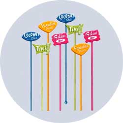 tiki lounge luau drink stirrers