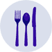 blue plastic cutlery