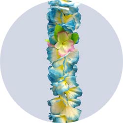 turquoise tropical orchid leis