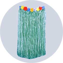 hawaiian nylon hula skirt green