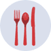 red plastic cutlery